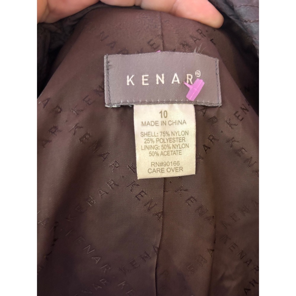 Kenar Quilted Jacket Brown Geometric Pattern Zip … - image 2